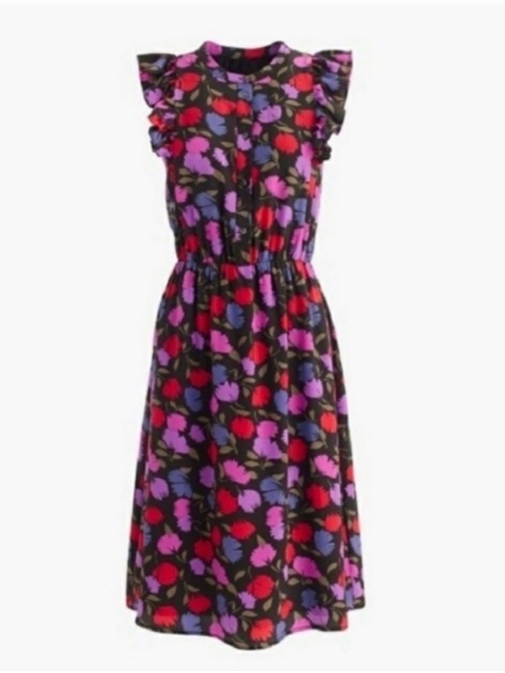 J.Crew Painted Pansy Floral Silk Dress